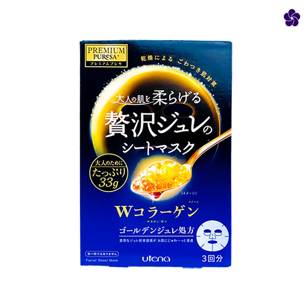 UTENA - Puresa Golden Jelly Collagen Face Masks Blue 3pcs – Murasaki Cosmetics